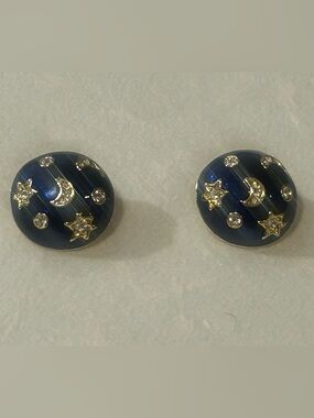 Vintage Celestial Dome Earrings- Clip On